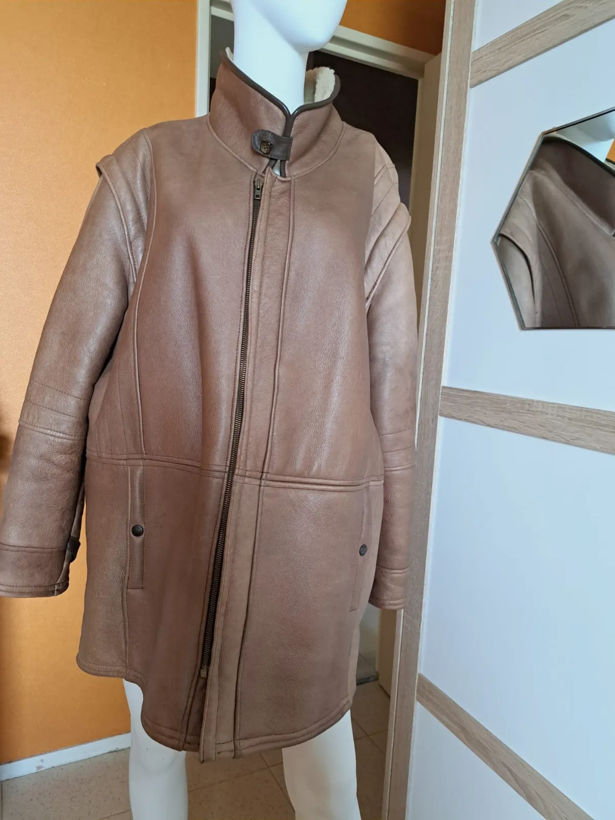Veste manteau en cuir – : Le Bufflé – taille 3XL 2