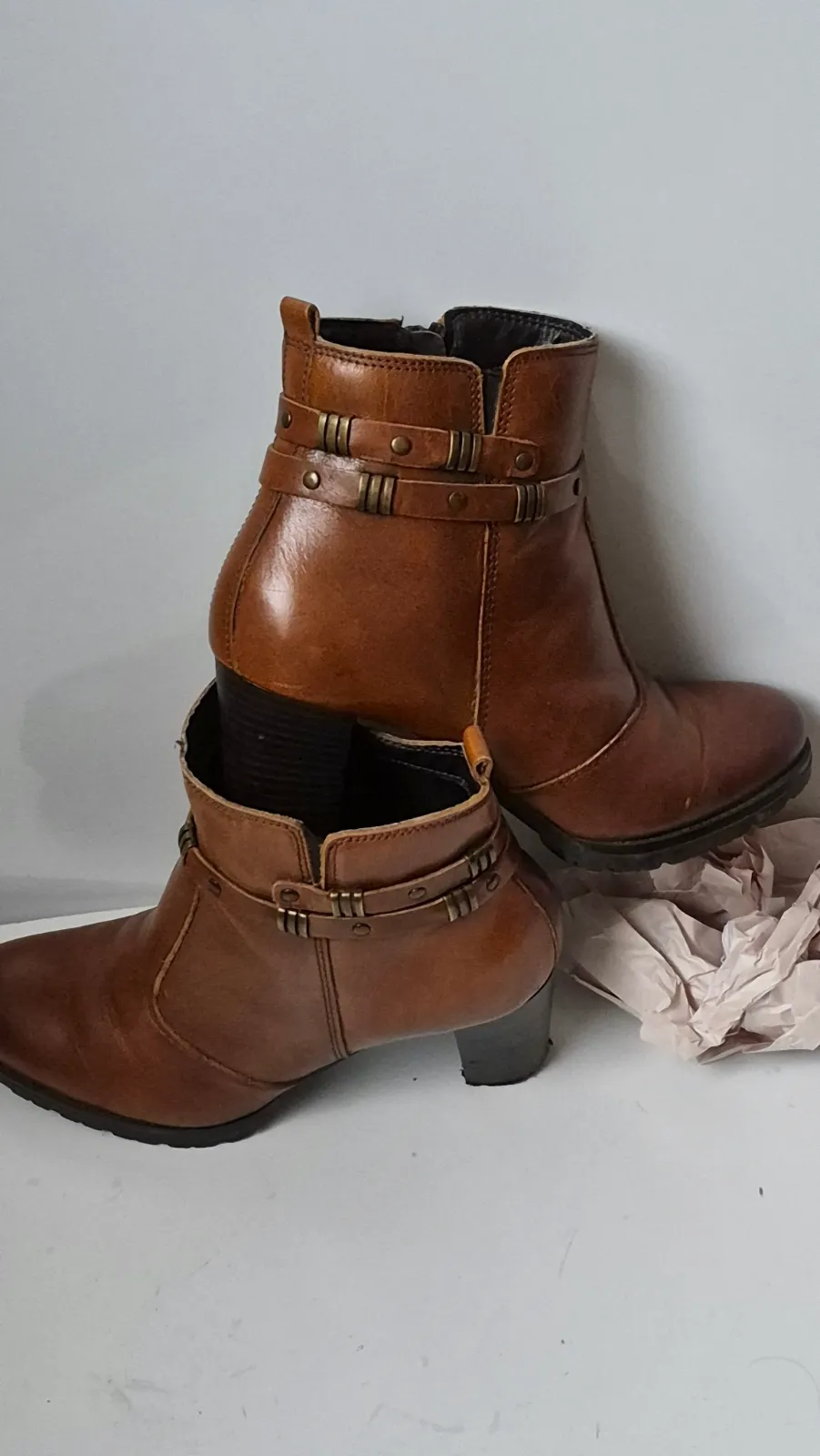 Bottines Berto cuir camel à talon – taille EU 37 4