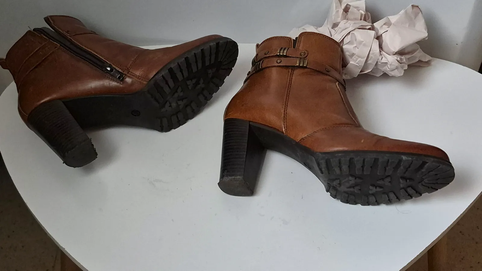Bottines Berto cuir camel à talon – taille EU 37 3