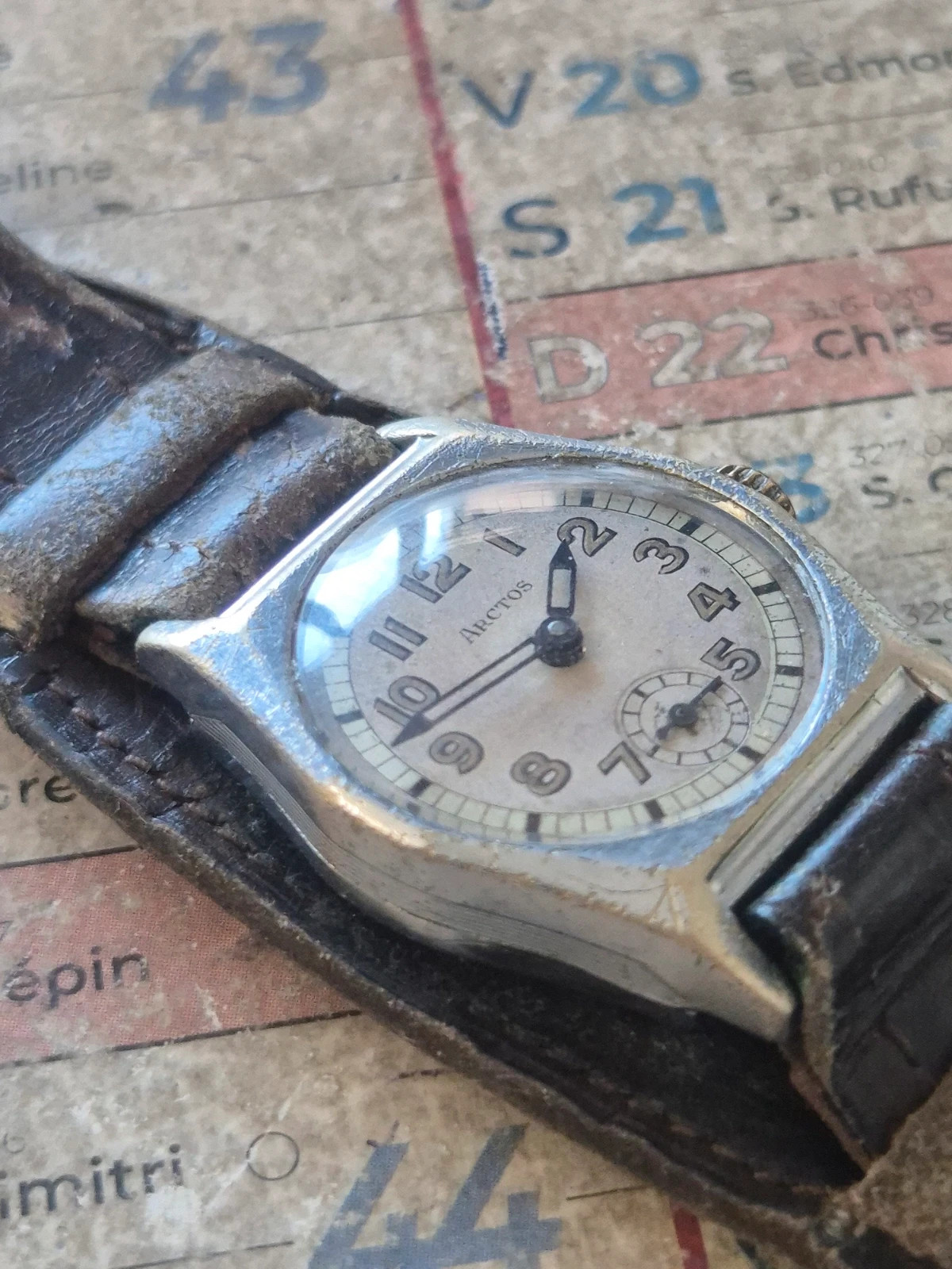 Montre vintage Arctos Allemande c. 1930-1940 – Mouvement Rare Junghans J80 – taille Jusqu'à 30 mm 3