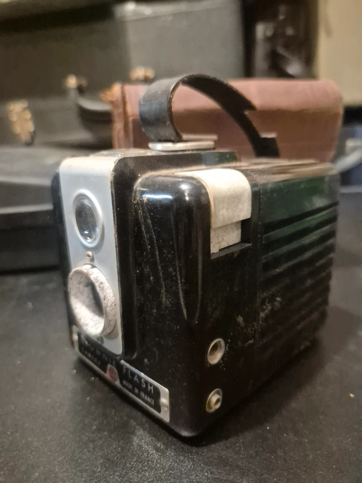 Appareil photo vintage Kodak Brownie Flash + sacoche d'origine (Années 50)