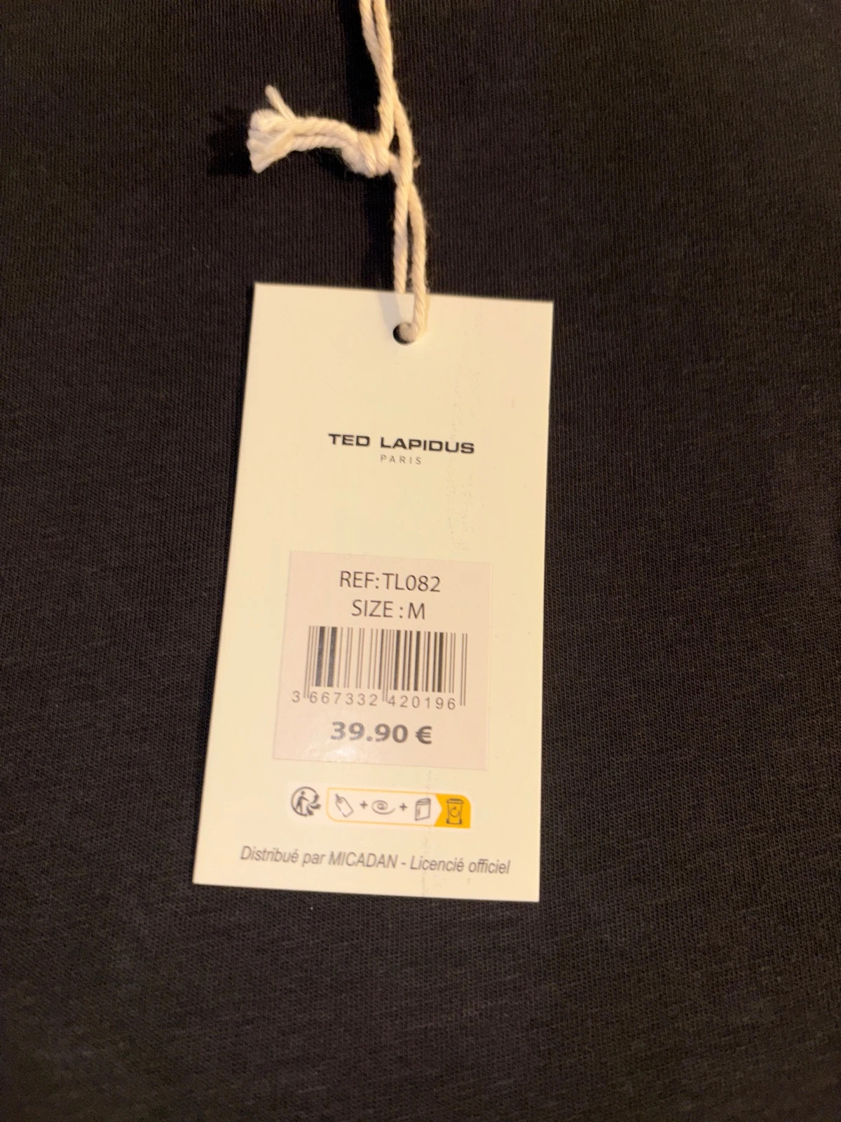 shirt homme Ted Lapidus neuve taille M avec broderie en coton noir – Ted Lapidus – taille M 4
