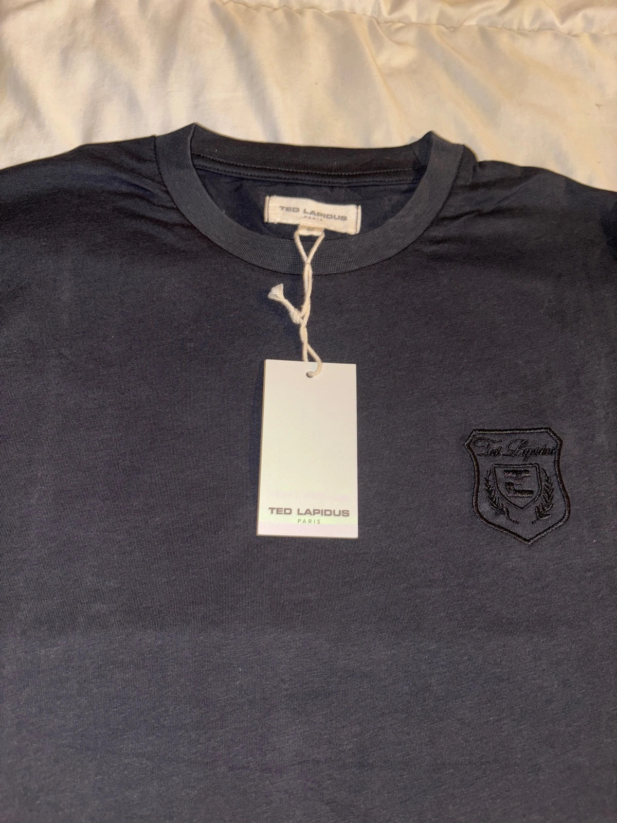 shirt homme Ted Lapidus neuve taille M avec broderie en coton noir