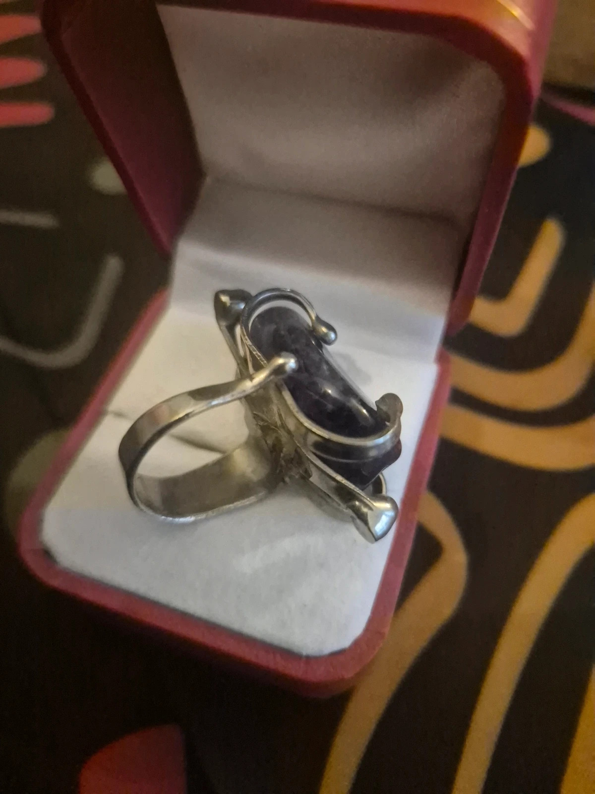 Bague métal argenté et améthyste – taille Ajustable 4