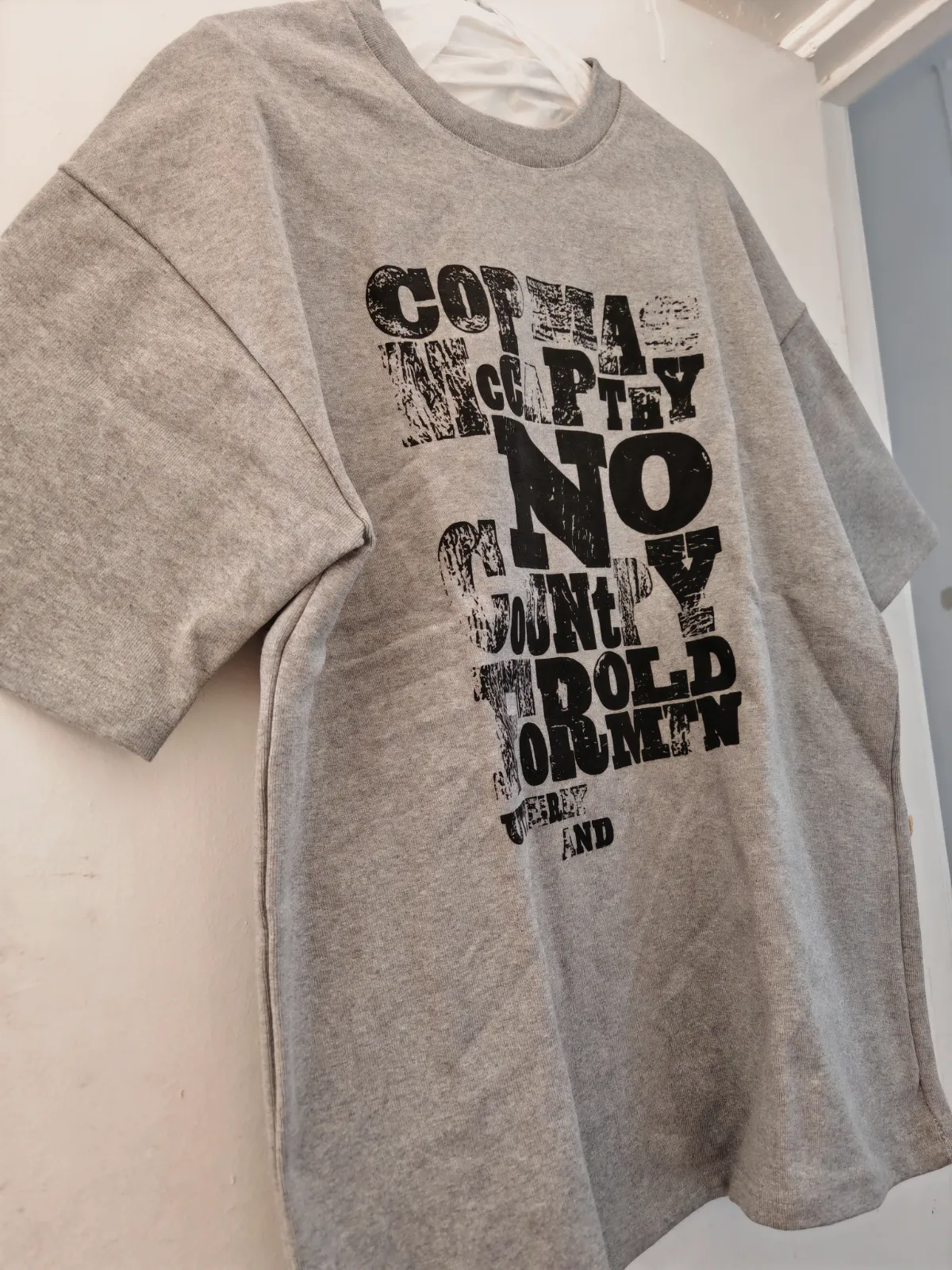 Grey Graphic Print Oversized T-shirt 300gsm 0XL – No Brand – taille XL 2