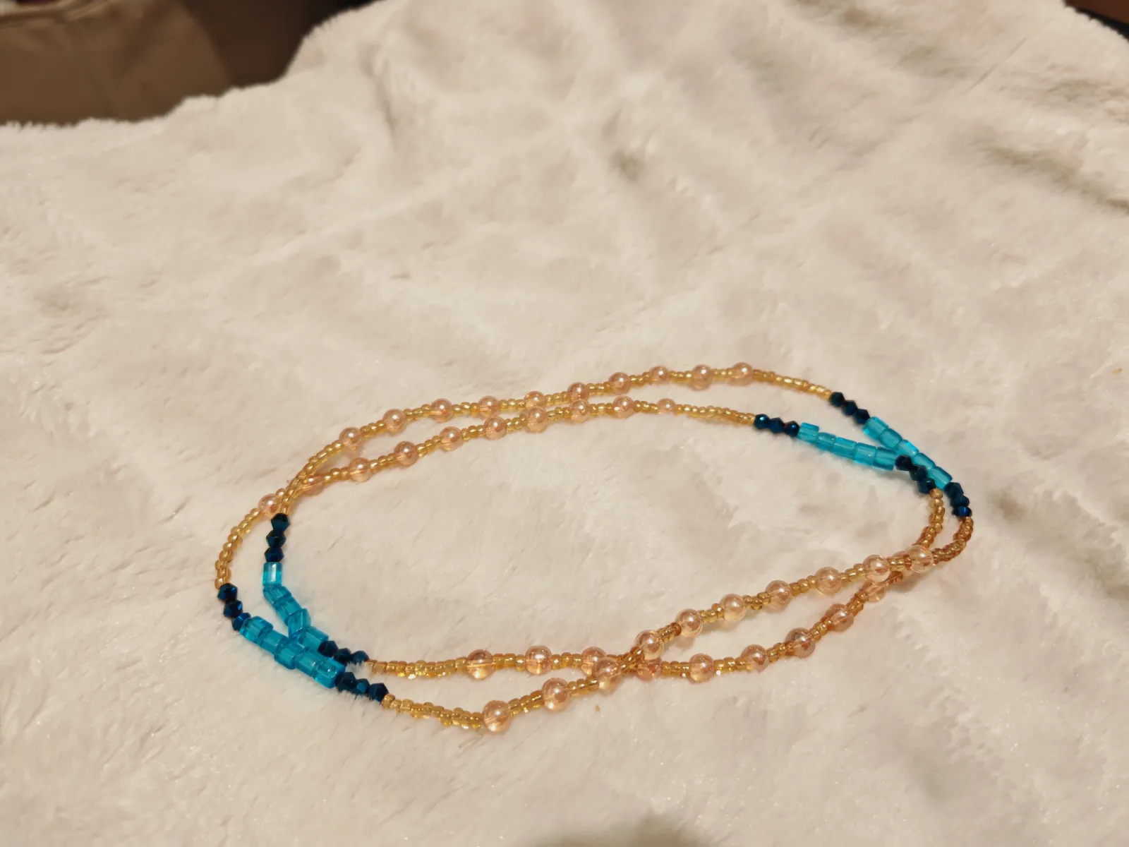 Handmade Gold and Blue waist beads M – Fait main – taille M 2