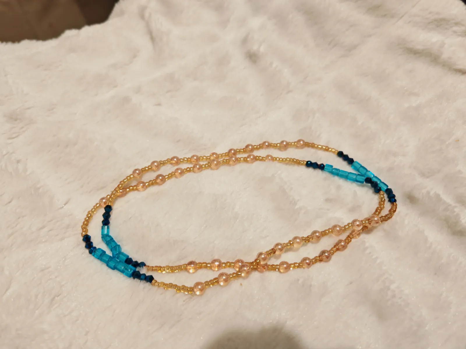 Handmade Gold and Blue waist beads M – Fait main – taille M 3