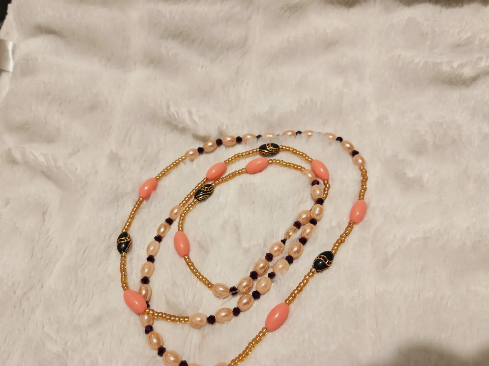 Women waistbeads with Pink and Black Beads M – No Brand – taille Taille unique 2