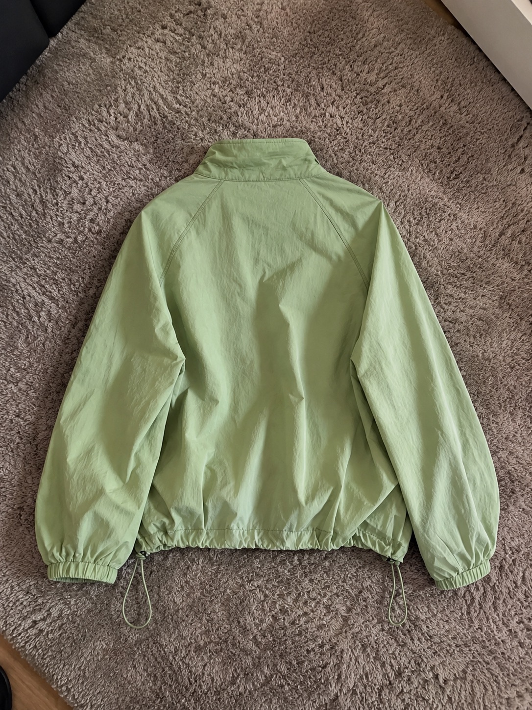 Veste blouson coupe-vent vert amande logo brodé cheval - zippée M – Japan style – taille M 2