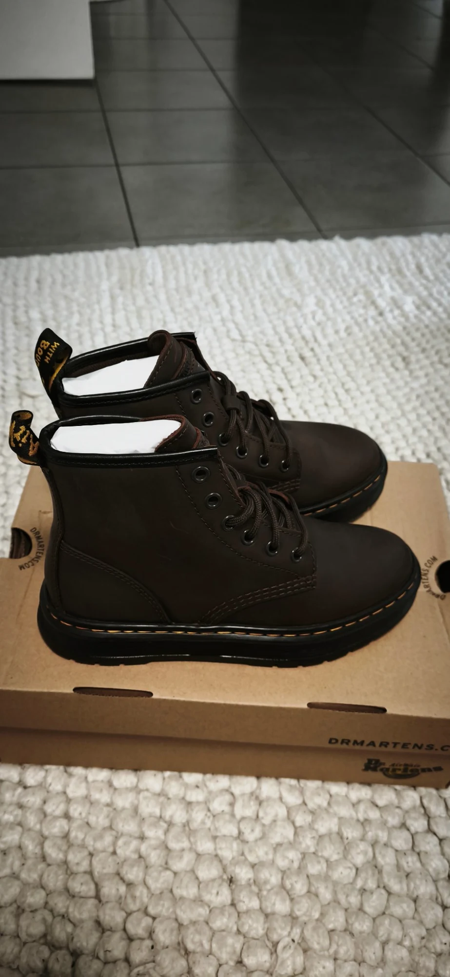 Bottines à lacets Dr. Martens marron foncé