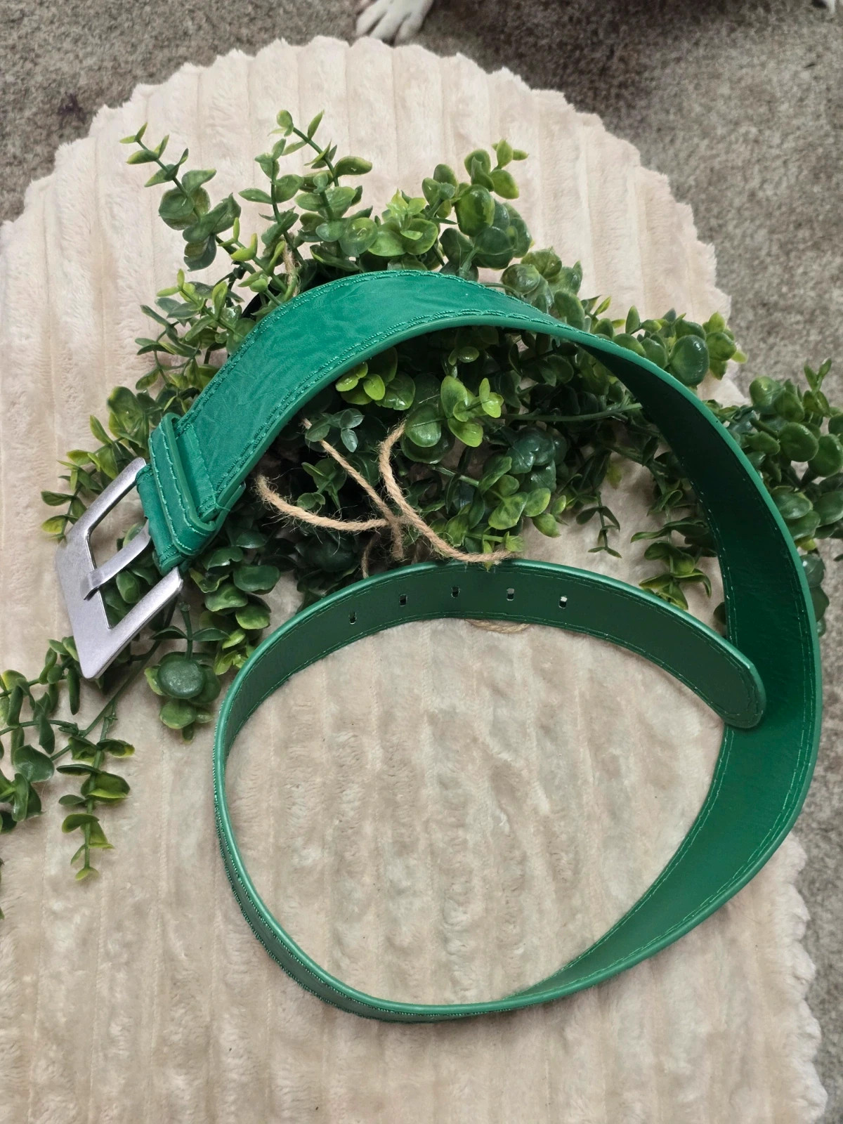 Ceinture large verte effet texturé Taille 95 cm