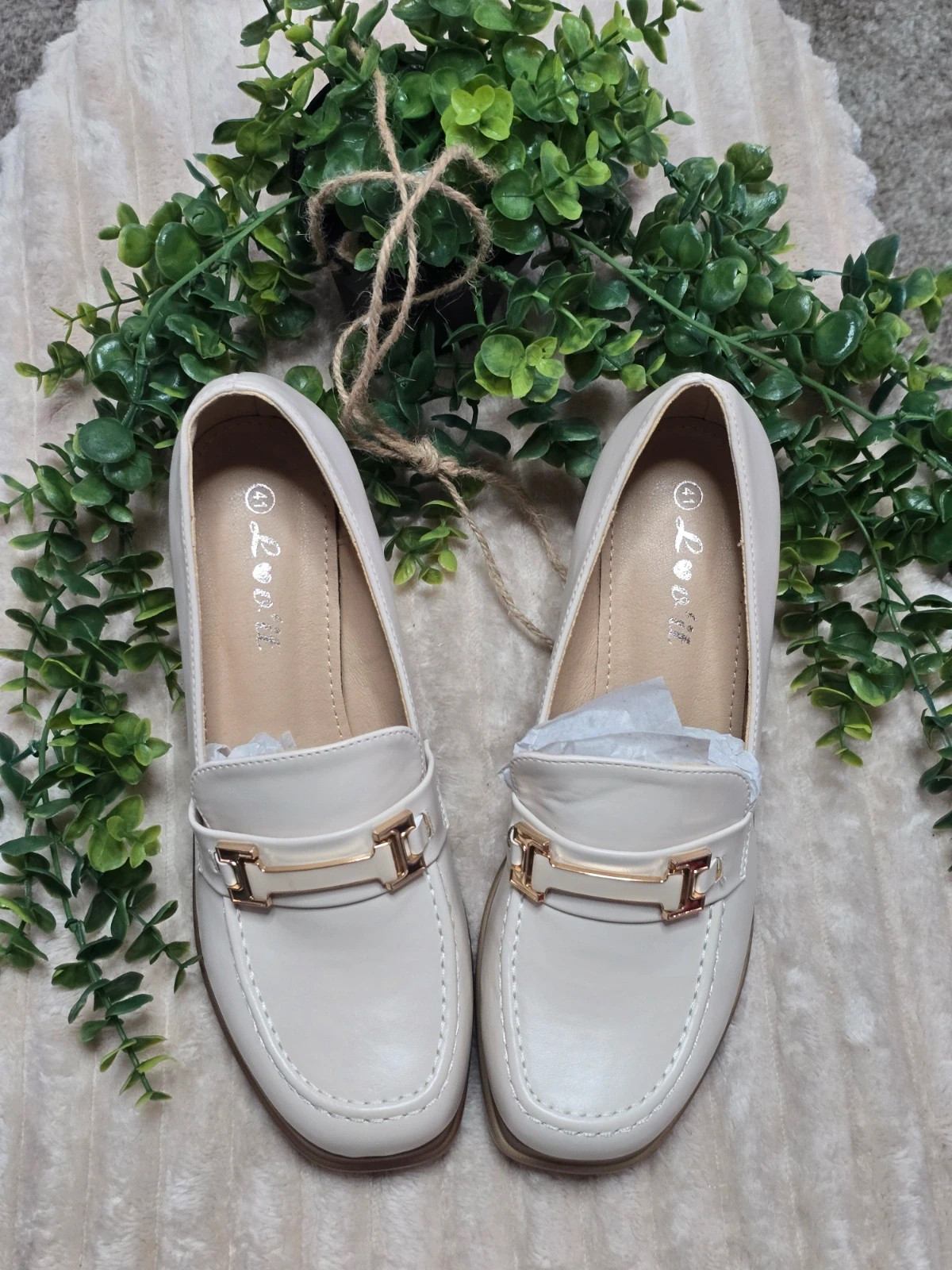 Mocassins à talons carrés Love it beige / crème Pointure 41 Neufs