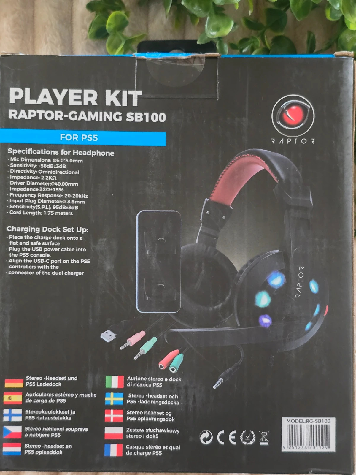 Player Kit PS5 Raptor Gaming SB100 Casque Stéréo & Station de Charge Neuf – RAPTOR 2
