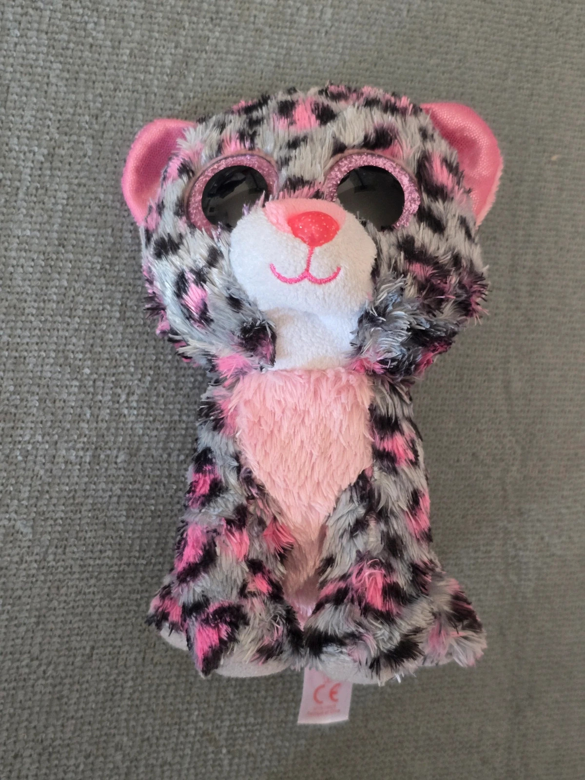 Peluche Ty Beanie Boos TASHA le Léopard Rose et Gris – Ty – taille 3 ans / 98 cm 2