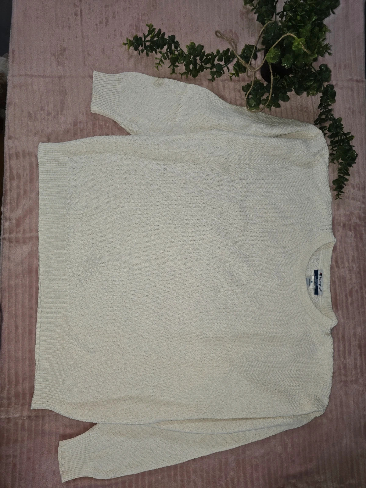 Pull vintage Champion blanc casse 100 pour cent coton taille XL Made in USA – Champion – taille XL / 42 / 14 2