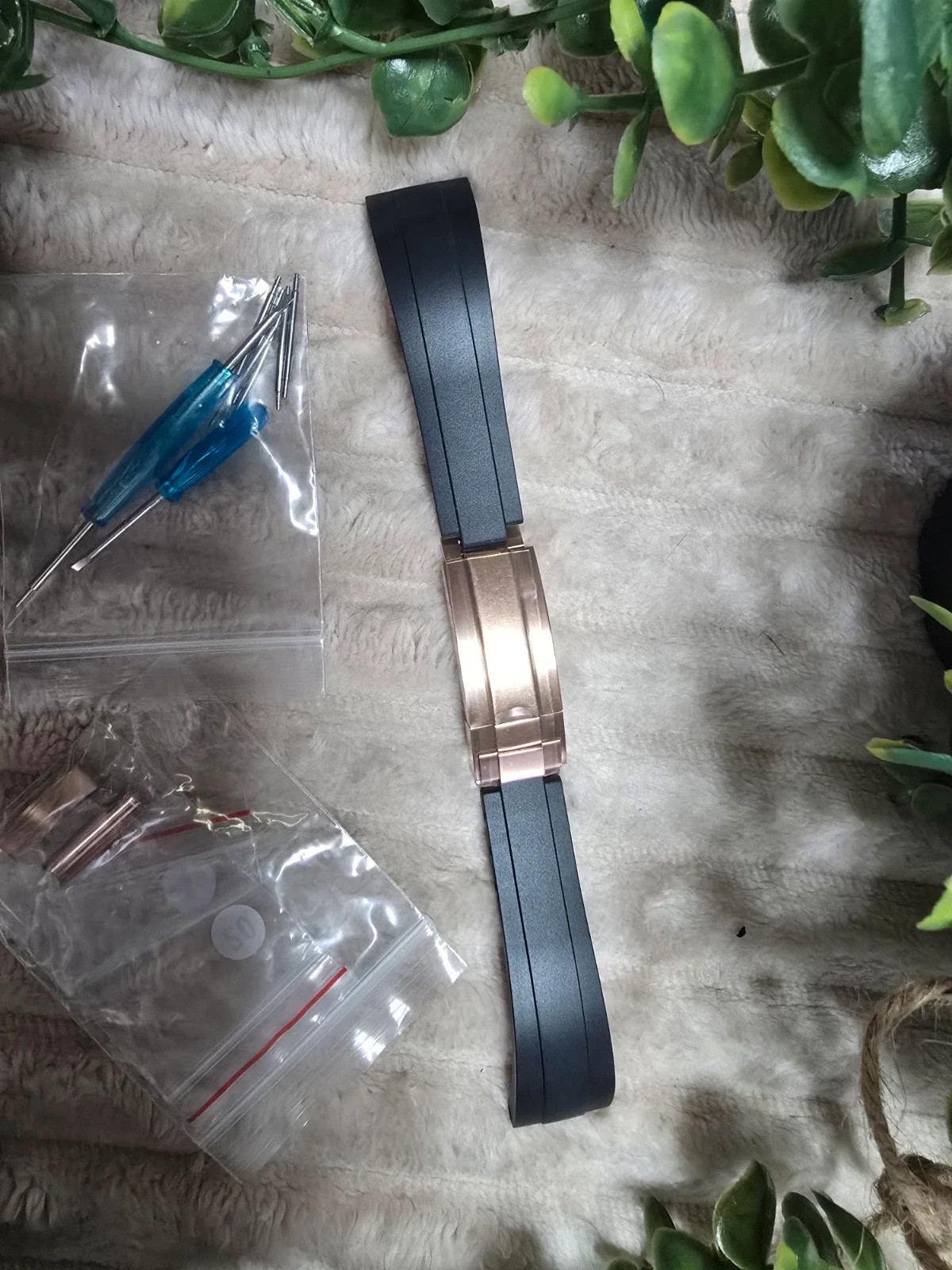 Bracelet de montre en silicone strap 20 mm Boucle déployante Rose Gold Doré Rose + Outils – Accessories – taille Taille unique 2