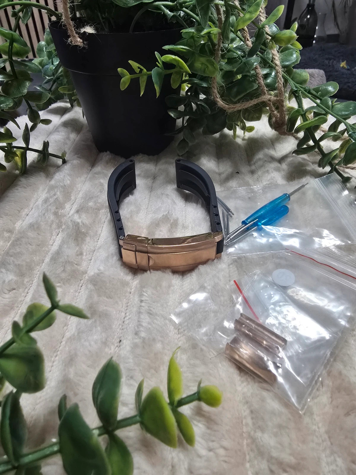 Bracelet de montre en silicone strap 20 mm Boucle déployante Rose Gold Doré Rose + Outils – Accessories – taille Taille unique 4