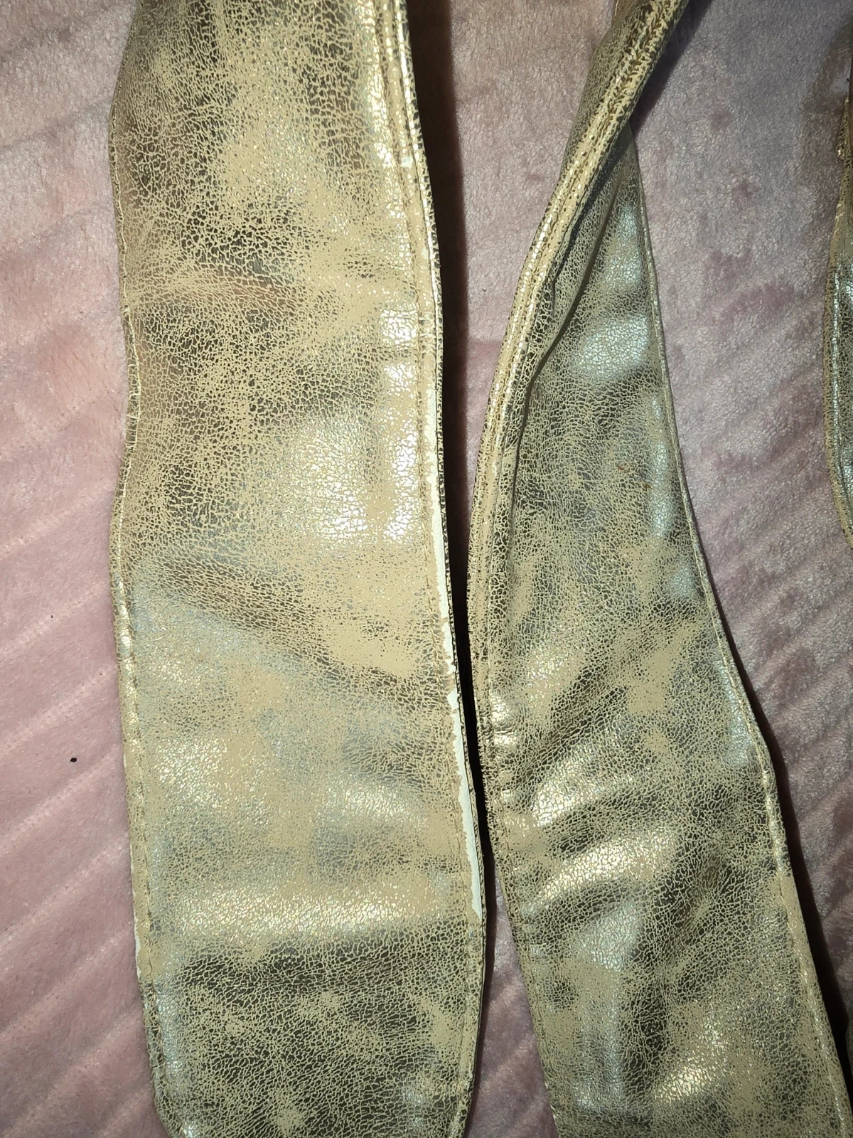 Ceinture large dorée irisée à nouer / boucle ronde 110 cm MIM – Mim – taille 110 cm 4