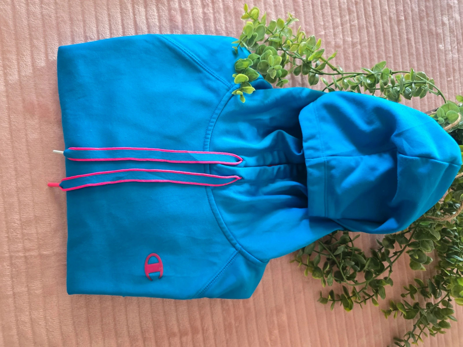 Sweat à capuche Champion Powertrain Double Dry bleu turquoise Taille M