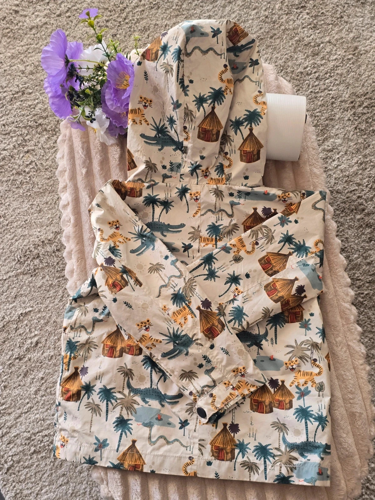 Veste / Coupe-vent à capuche Zara Baby motif jungle 2/3 ans 98 cm – Zara – taille 24-36 mois / 92 cm 3
