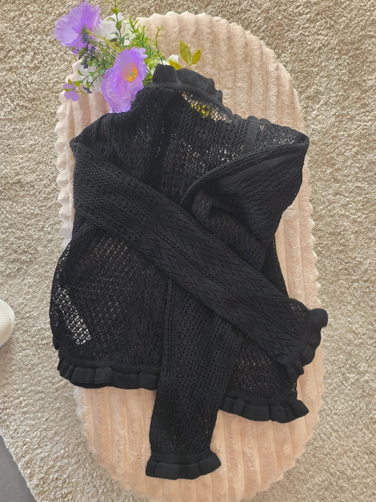 Haut / Pull fin en maille ajourée noir Zara Taille M – Zara – taille M / 38 / 10 3