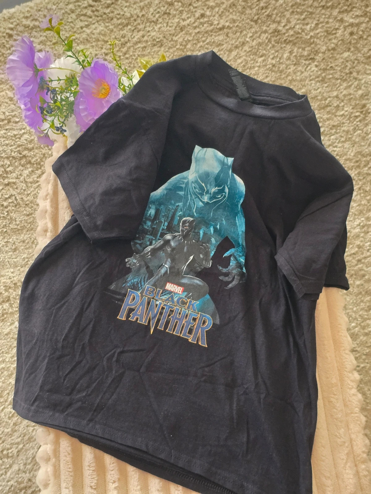 T-shirt noir Marvel Black Panther Taille M Enfant 10-12 ans / Gildan – Gildan – taille 10 ans / 140 cm