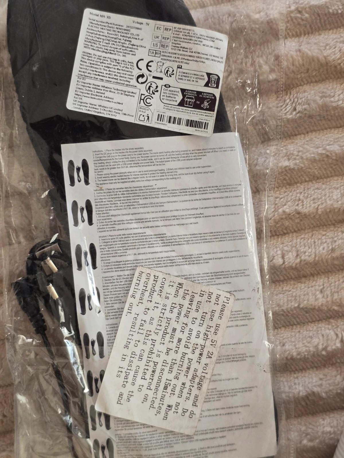 Semelles chauffantes USB neuves Découpables Pointure 35 à 46 4