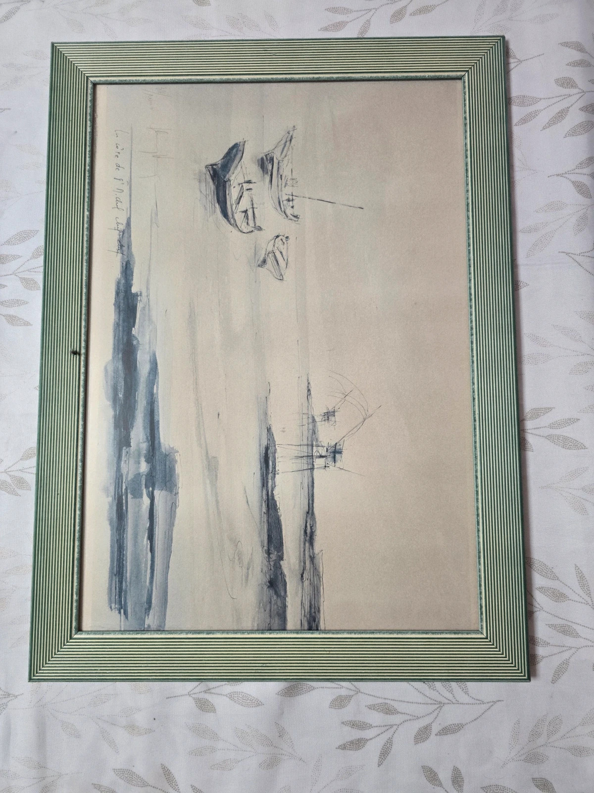 Tableau Lithographie Encadrée Thierry Vergès Côte St-Michel-Chef-Chef 1982