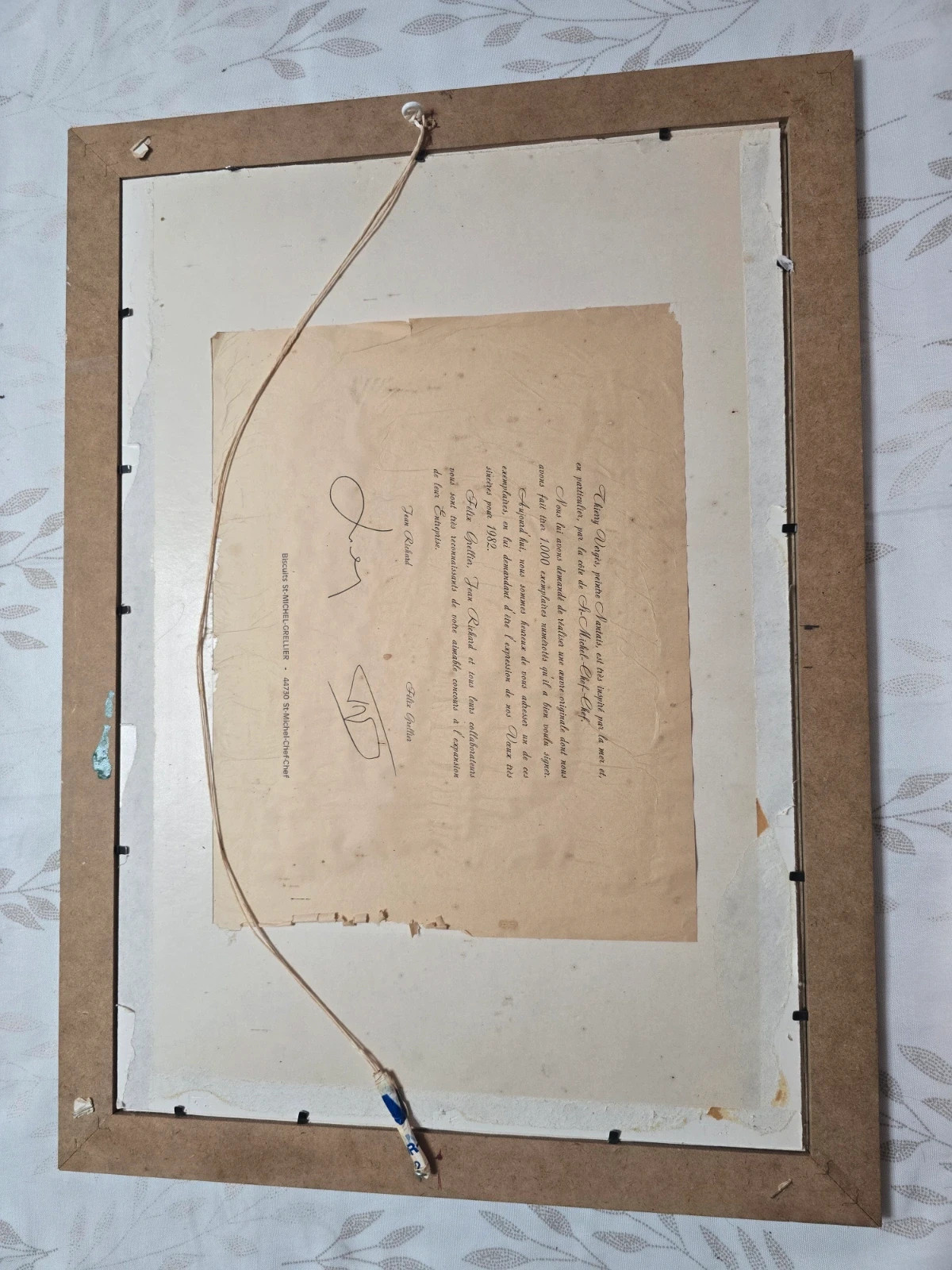 Tableau Lithographie Encadrée Thierry Vergès Côte St-Michel-Chef-Chef 1982 2