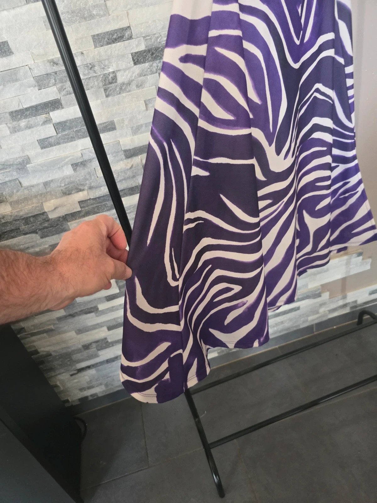 Jupe longue évasée imprimé zèbre violet Vegas Neuve avec étiquette – New Collection – taille Taille unique 4
