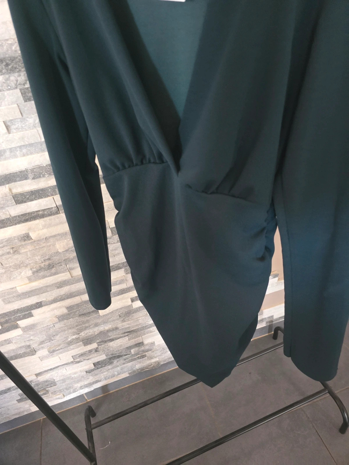 Robe courte drapée vert canard / vert sapin Neuf avec étiquette – Vegas – taille S / 36 / 8 4