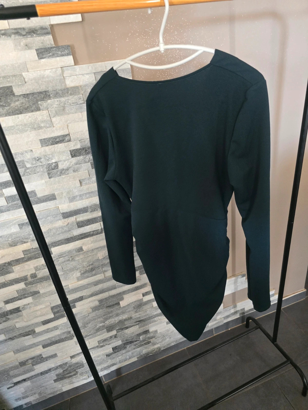 Robe courte drapée vert canard / vert sapin Neuf avec étiquette – Vegas – taille S / 36 / 8 3