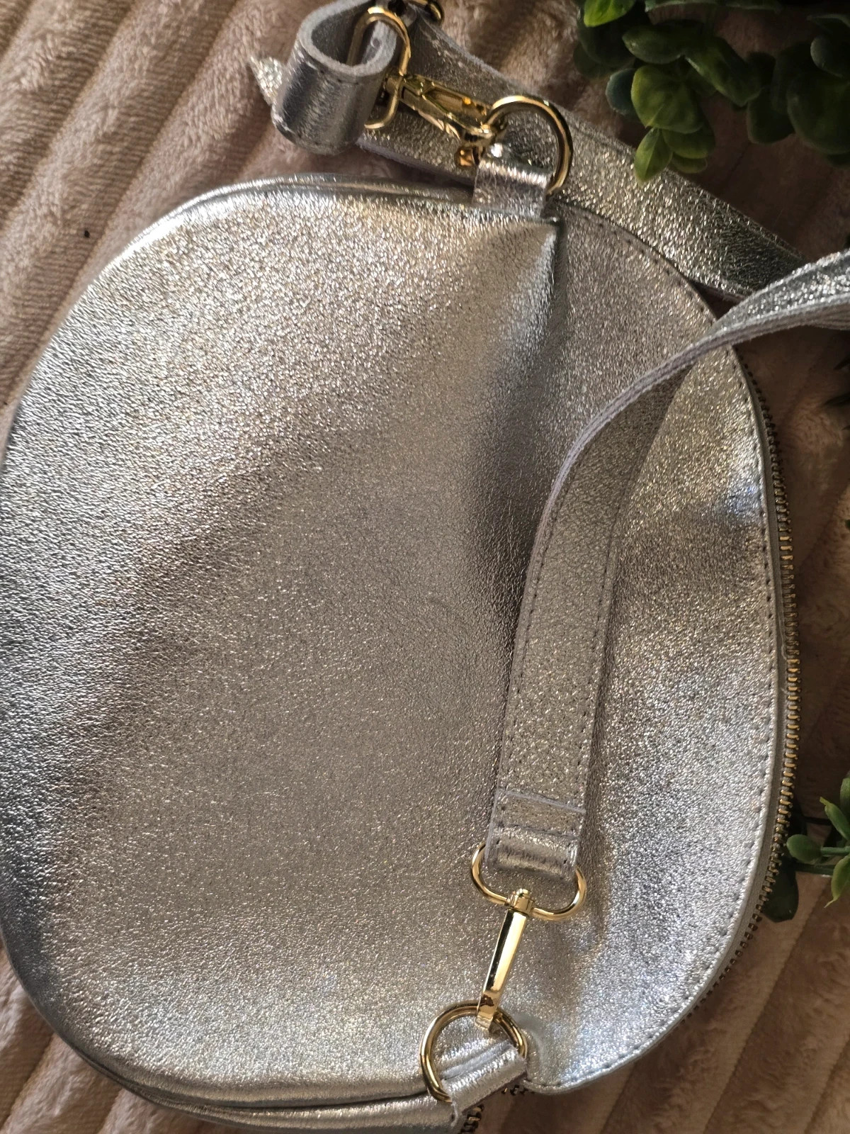 Sac banane tendance cuir argenté métallisé Made in Italy – Borse in Pelle – taille Taille unique 5