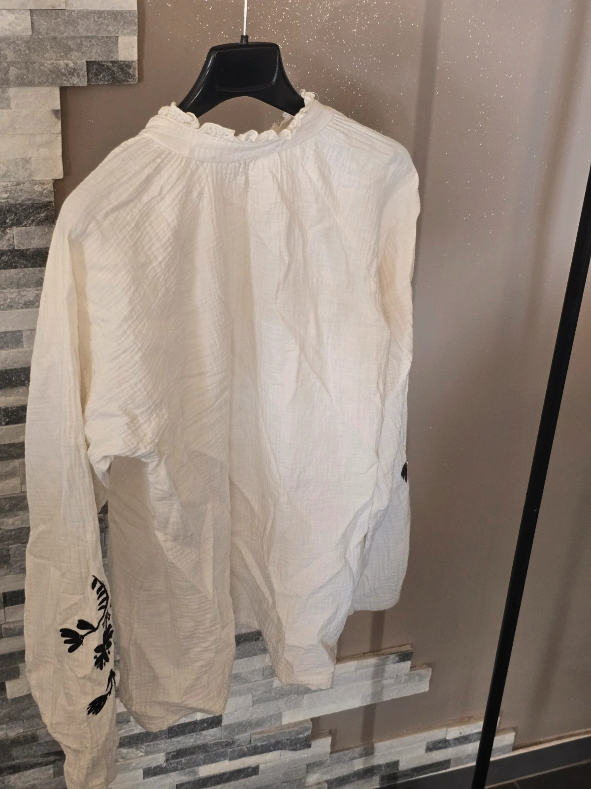 Blouse écru en gaze de coton brodée style boho Zeeman 158/164 S / XS – Zeeman – taille S / 36 / 8 2