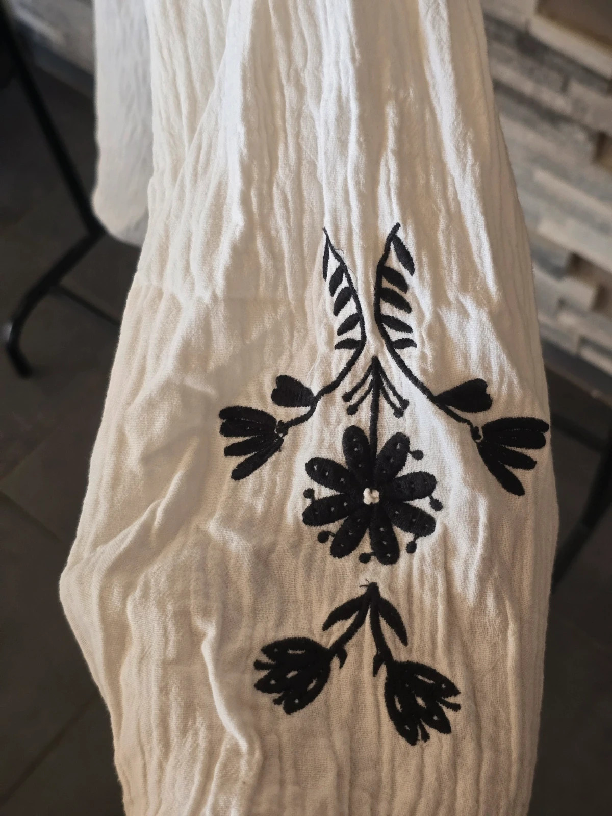 Blouse écru en gaze de coton brodée style boho Zeeman 158/164 S / XS – Zeeman – taille S / 36 / 8 3