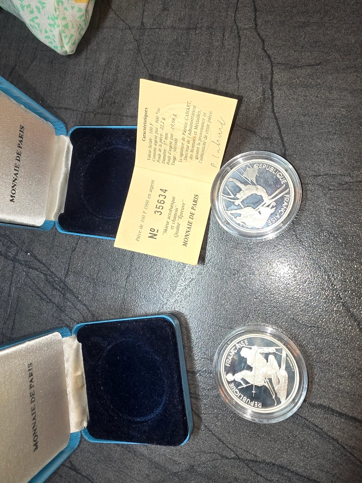 Lot 2 pièces 100 Francs Argent JO Albertville 1992 Monnaie de Paris – Banque de france 2