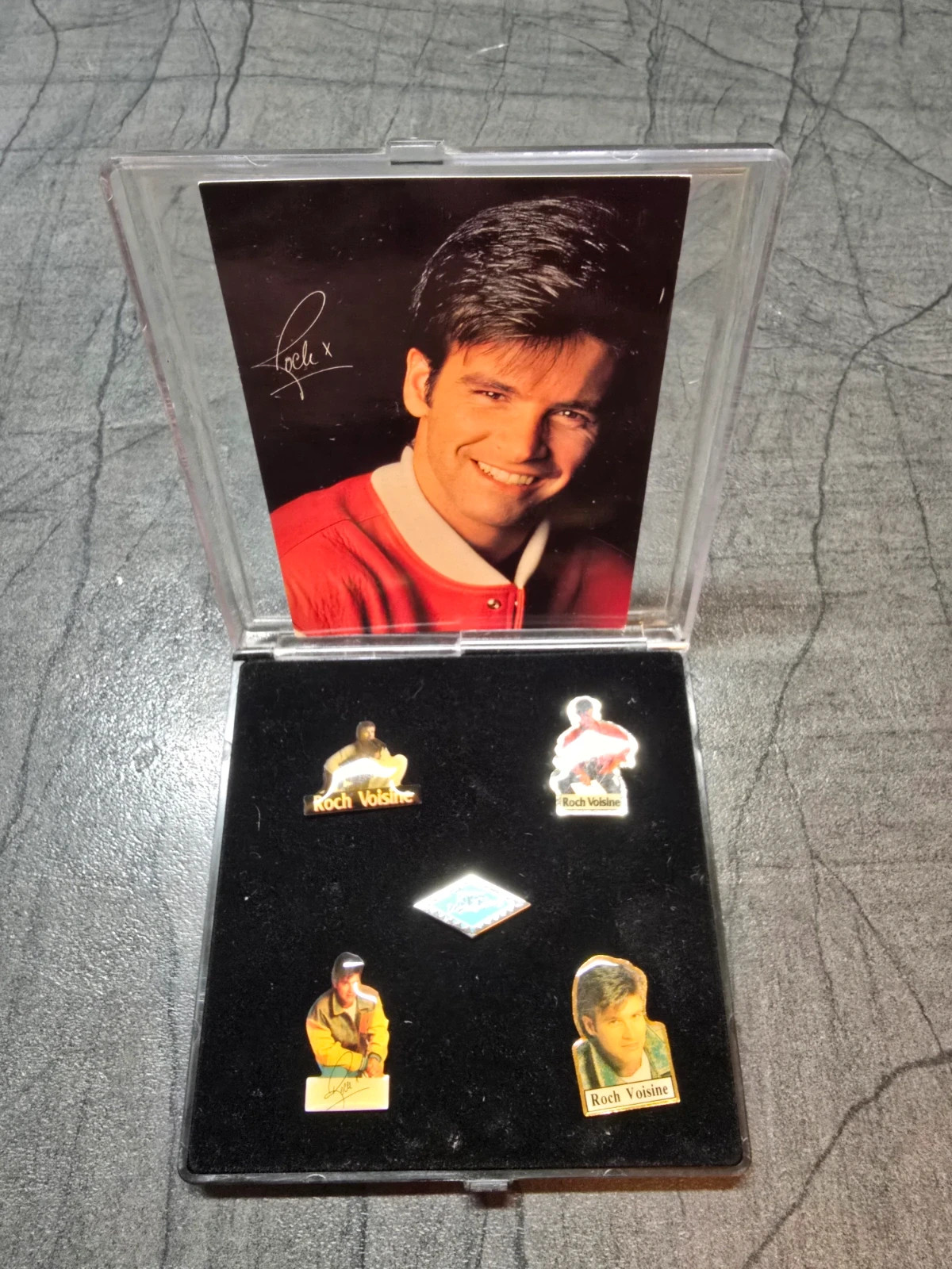 Coffret collector 5 Pin's Roch Voisine Boîtier officiel Polygram 90s