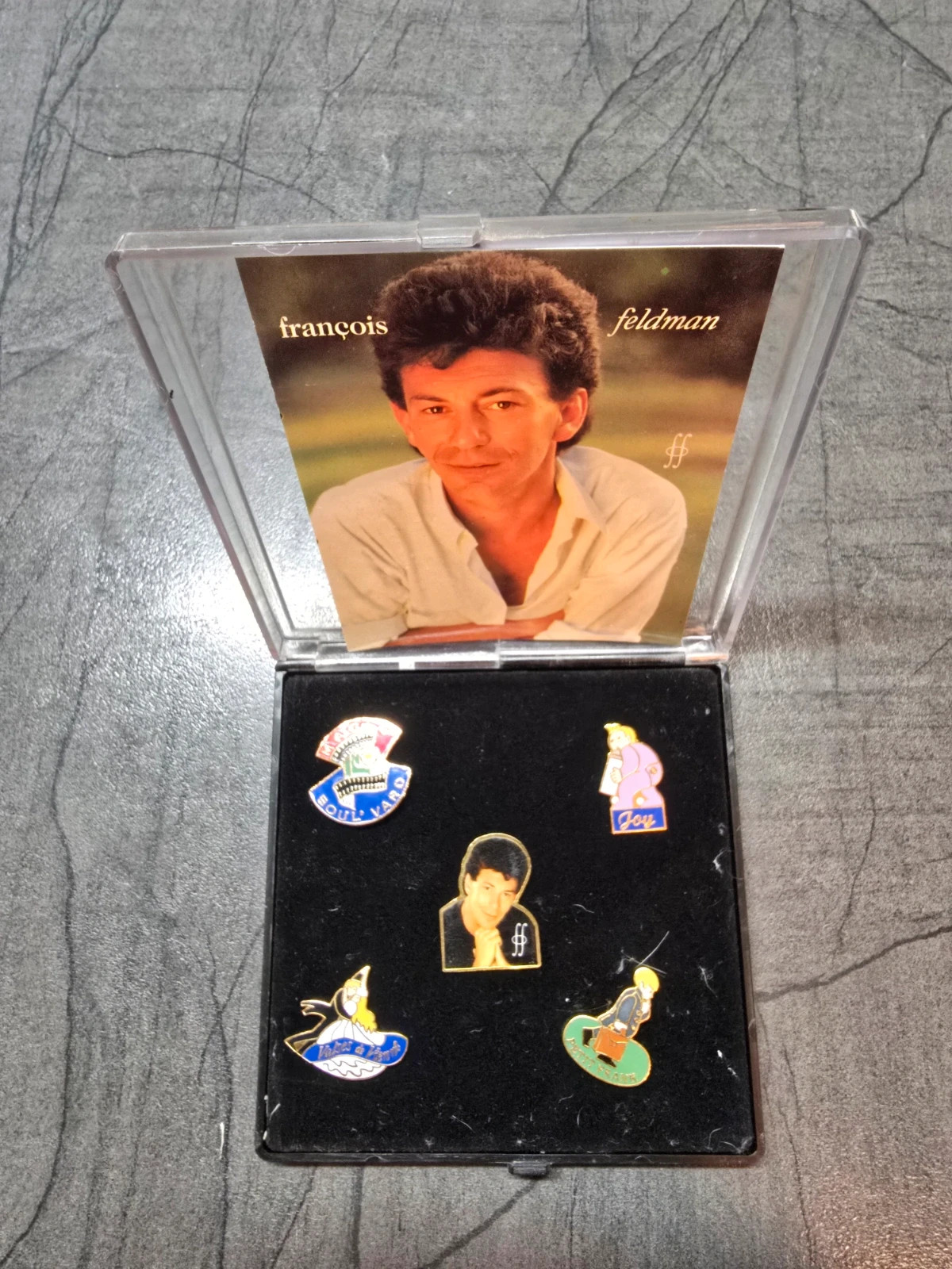 Coffret collector 5 Pin's François Feldman Boîtier CD collector