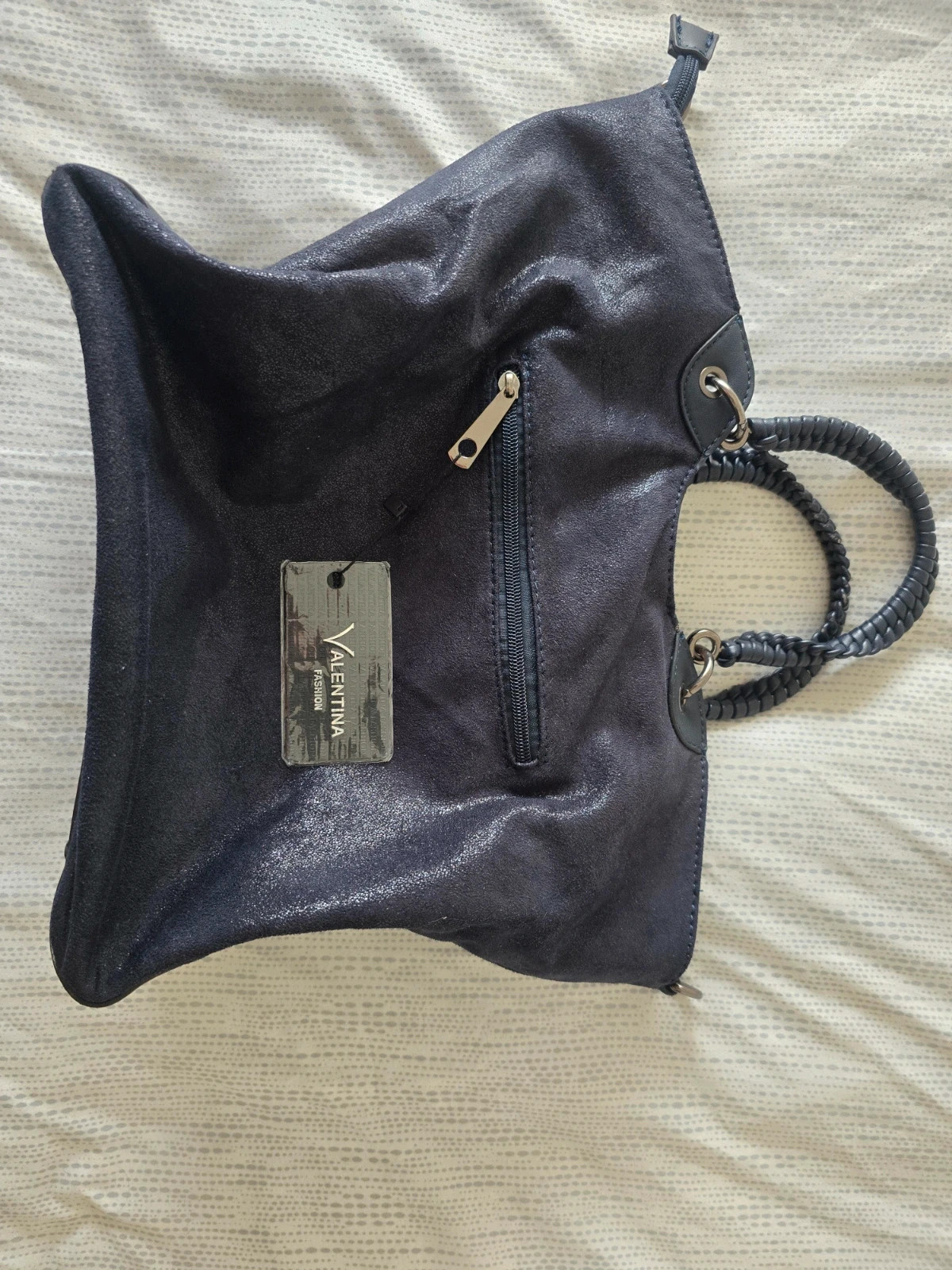 Sac à main cabas Valentina Fashion bleu nuit étoile pailletée – Valentina 2