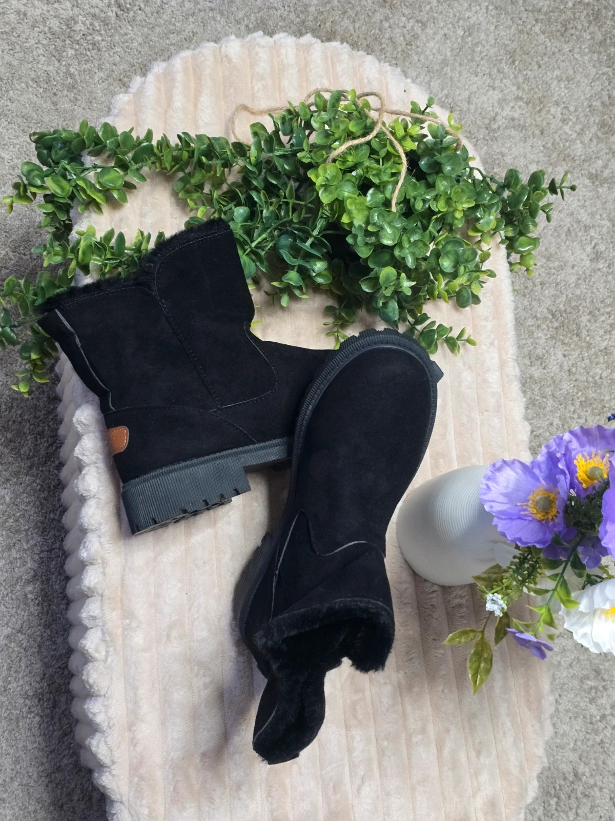 Bottines Boots fourrées noires à fermeture éclair Pointure 40