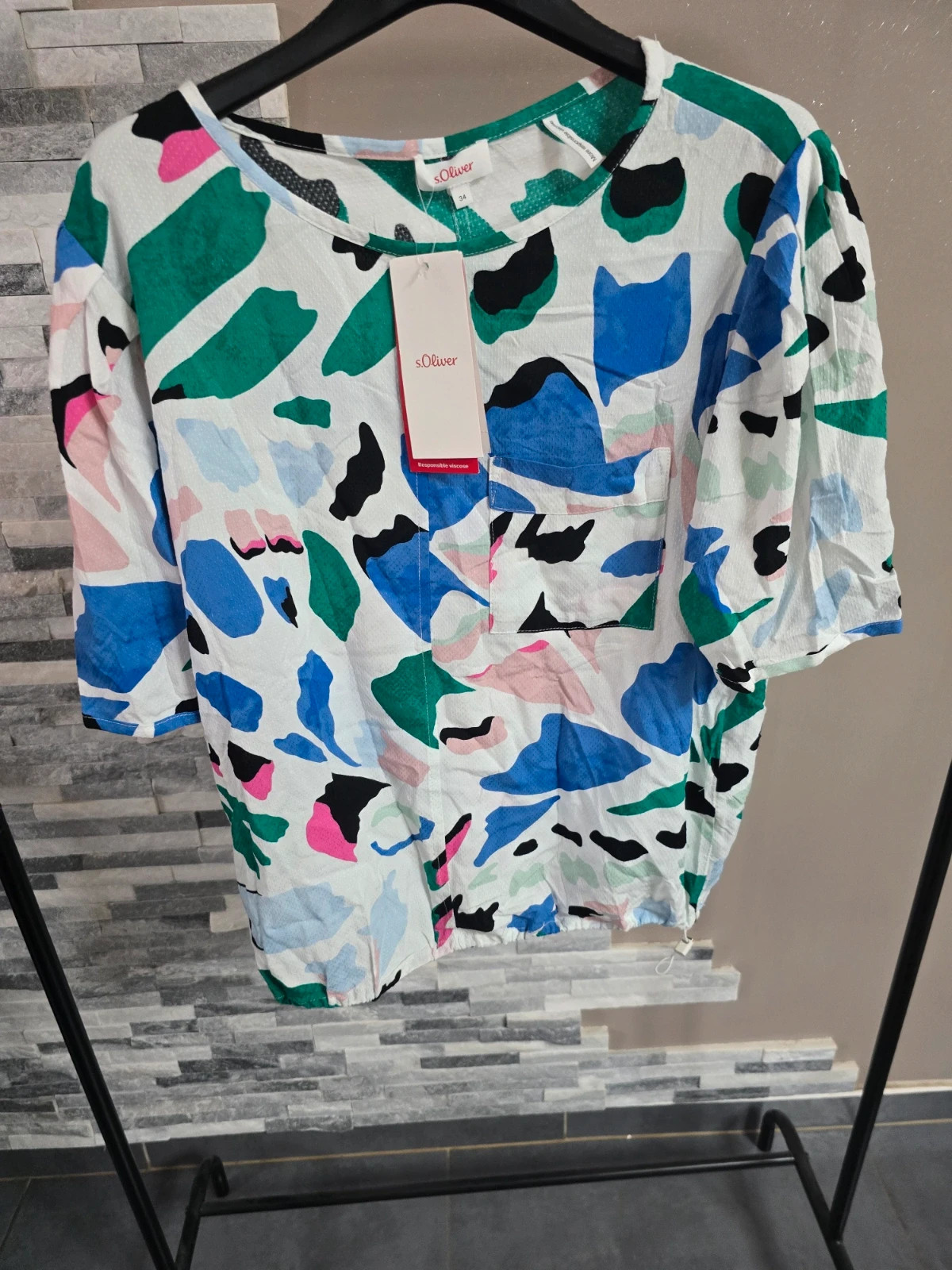 Haut / Blouse s.Oliver neuf avec étiquette Taille 36 (S) Motif abstrait