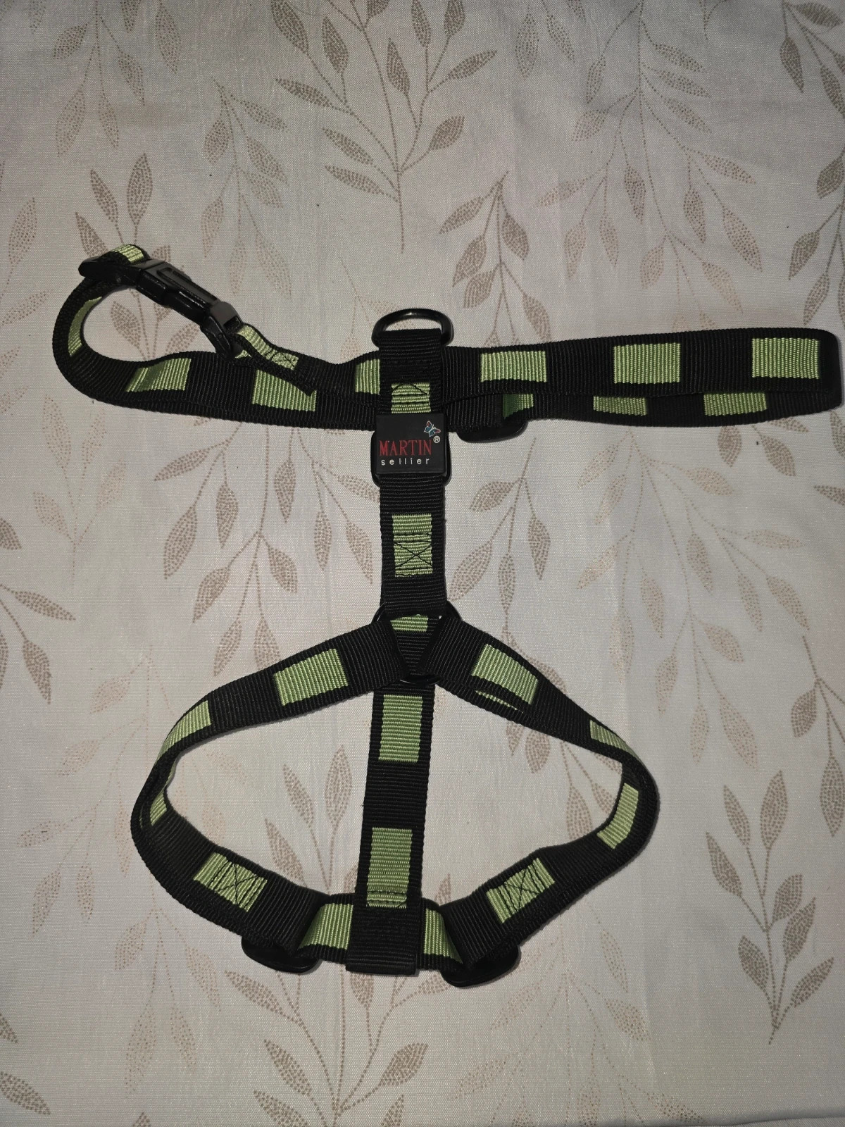 Harnais pour chien Martin Sellier,Noir et Vert Anis