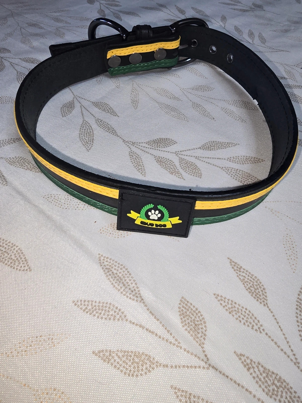 Collier pour grand chien Eduo Dog Vert, Jaune & Noir (Style Rasta / Jamaïque) 70cm – Eduo Dog – taille XL 2