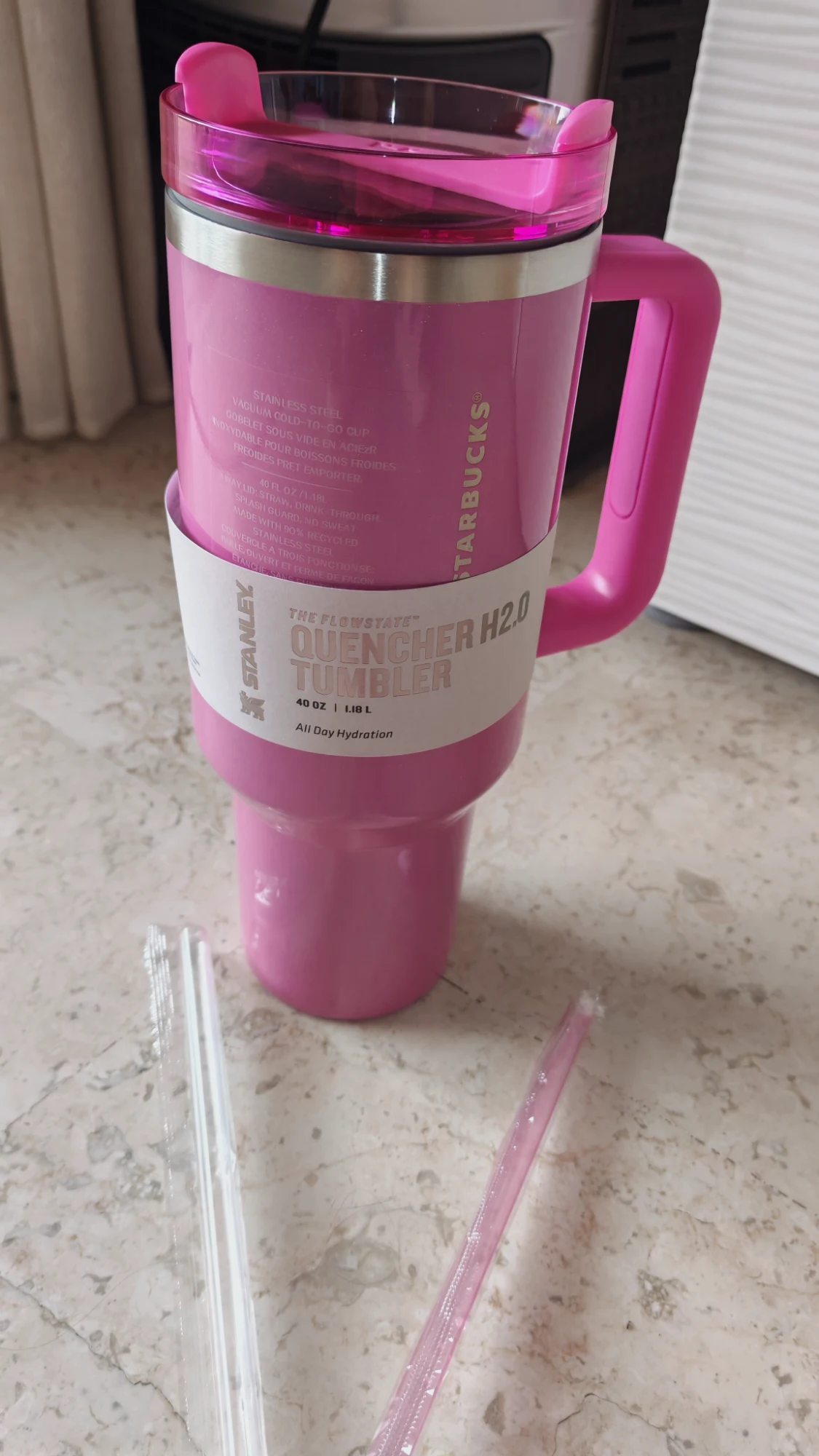 Vaso térmico Stanley x Starbucks Quencher H2.0 40 oz rosa