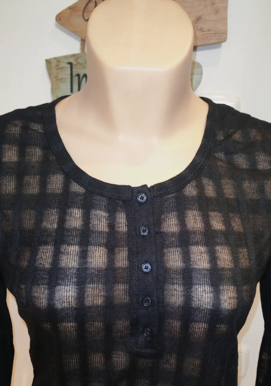 Camiseta de manga larga semitransparente negra – Cider – taille M 2