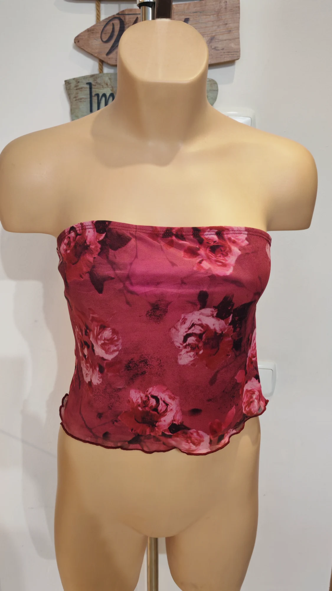 Ensemble top palabra de honor y torera tul floral