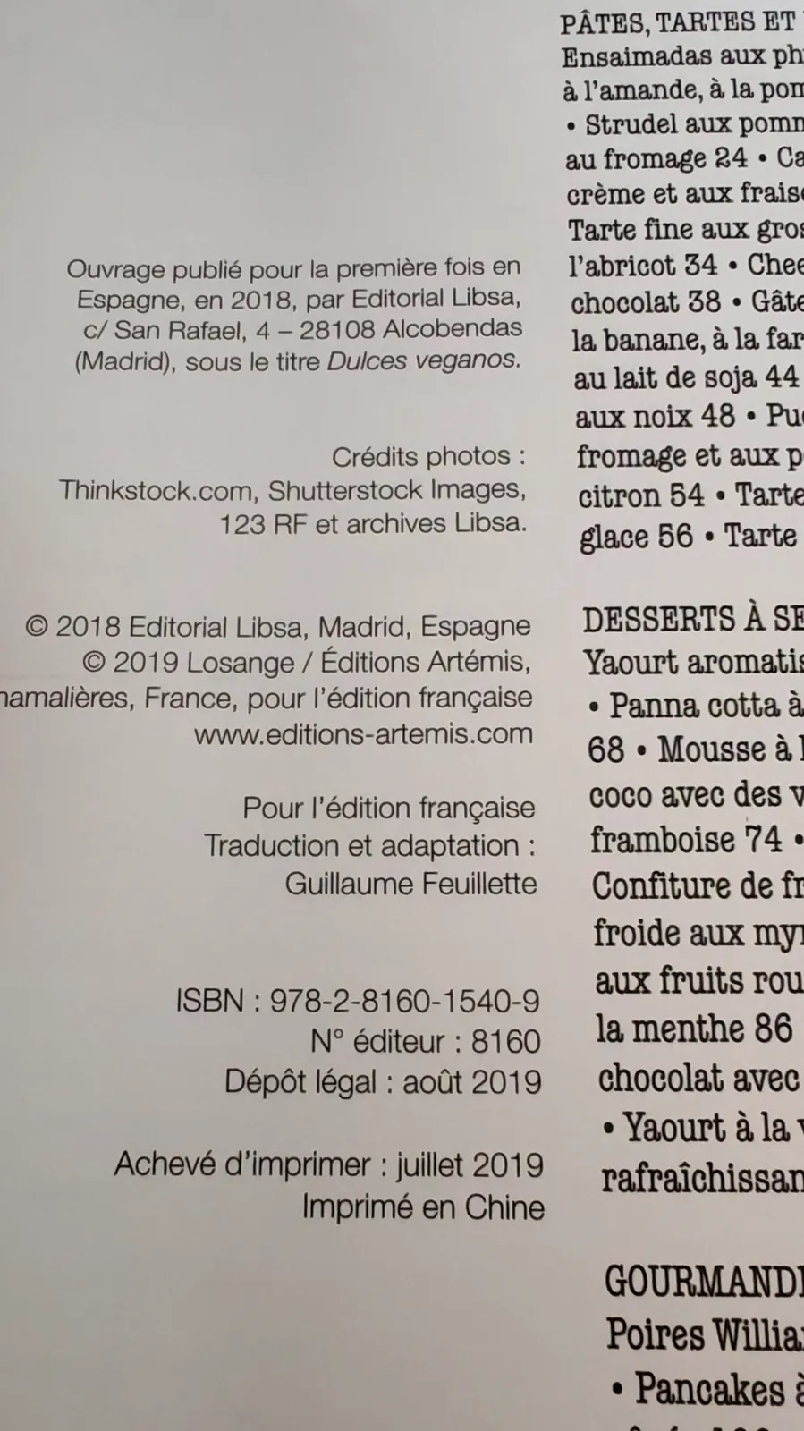 Libro Desserts Vegan Éditions Artémis – Éditions Artémis 3