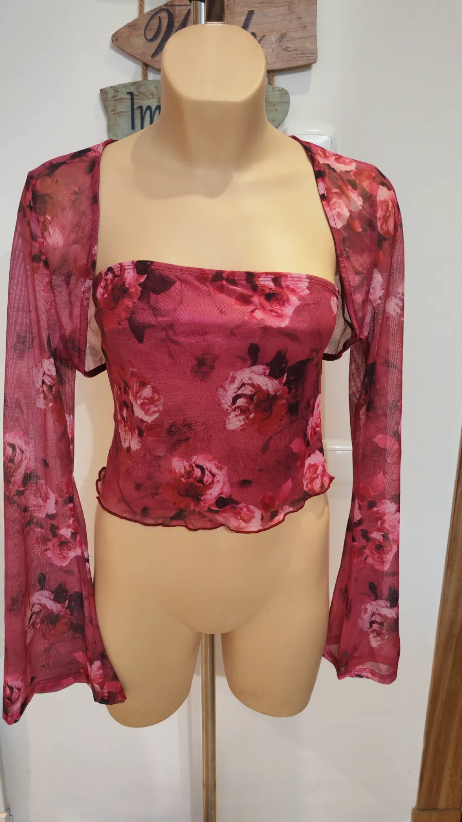 Ensemble top palabra de honor y torera tul floral – Cider – taille L 2