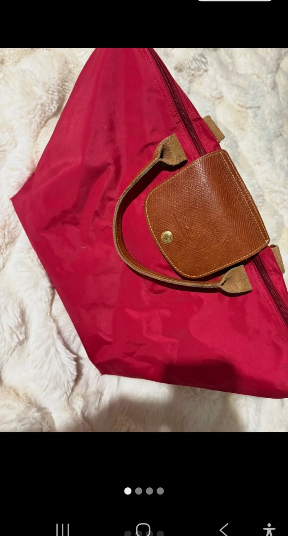 Sac porté main Longchamp Le Pliage rouge