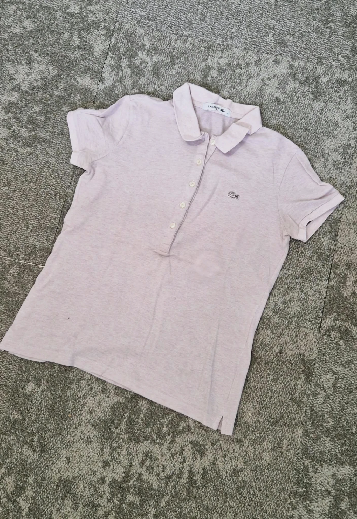 Polo Lacoste rose clair manches courtes